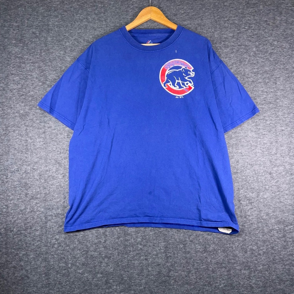 Majestic Chicago Cubs T-Shirt Mens XL Blue Good MLB Graphic Tee